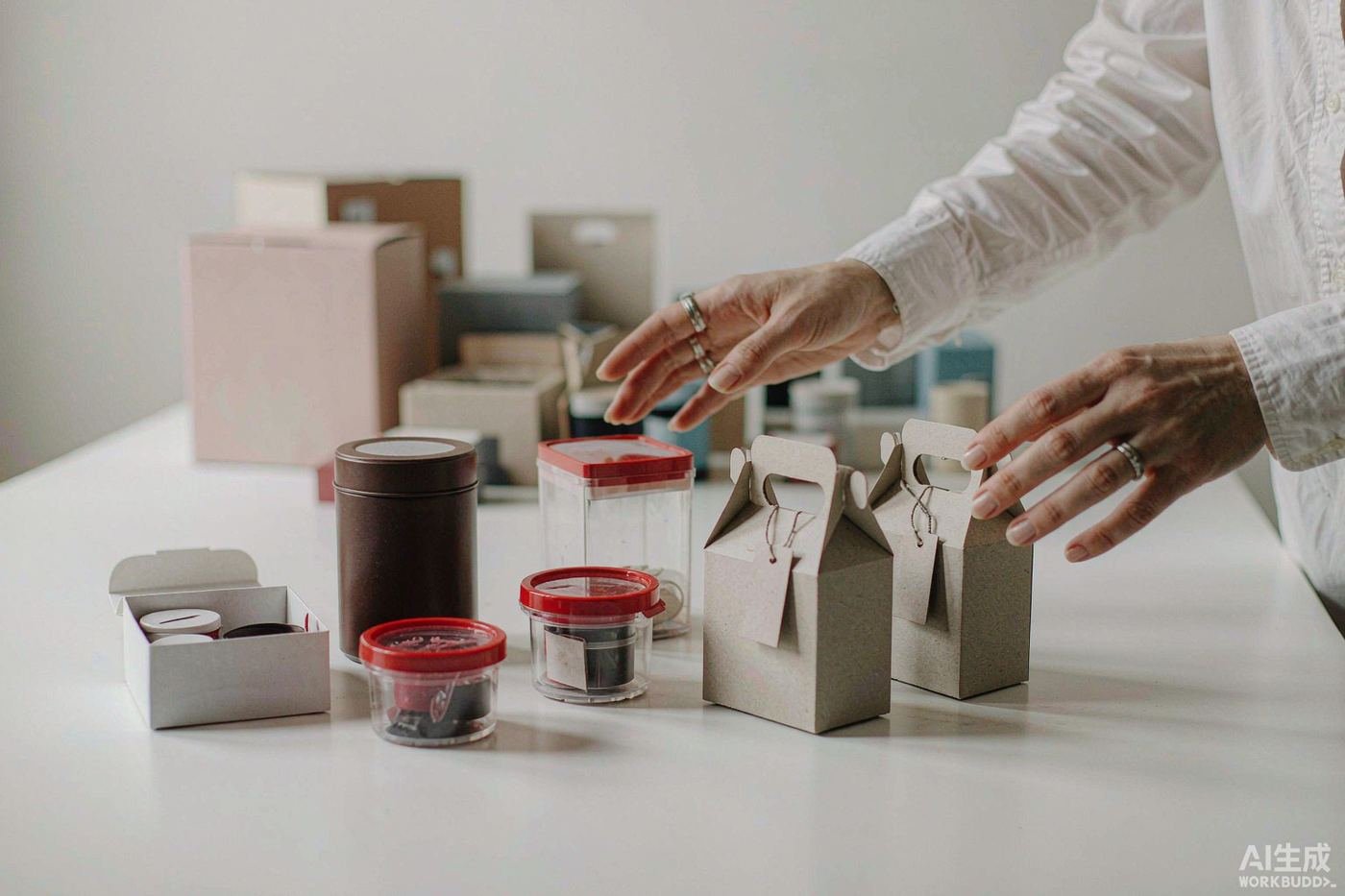 Product samples and packaging prototypes across 120+ categories