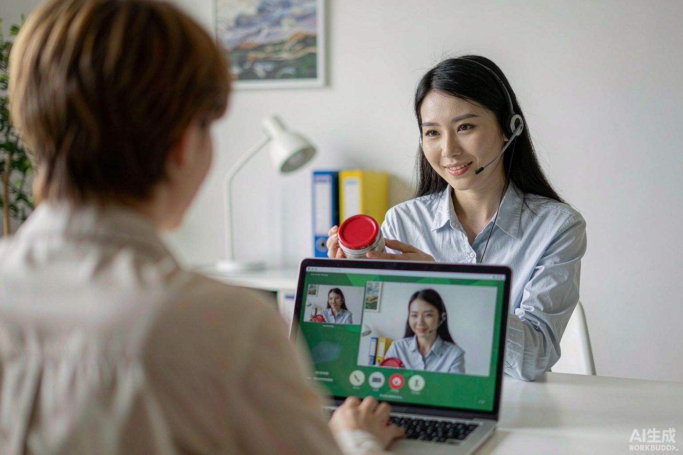 SourcChina agent updating an overseas client on video call